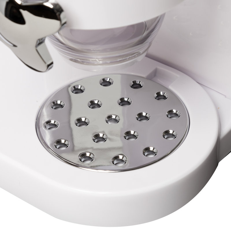White Dual Canister Dry Food Dispenser with Chrome Accents