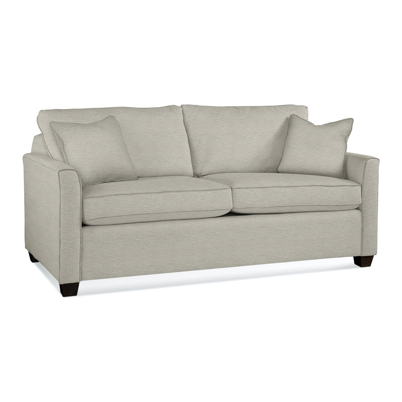 Charleston 77" Sleeper Sofa, Gel Memory Foam, Black, Basic Beige 100% Polyester