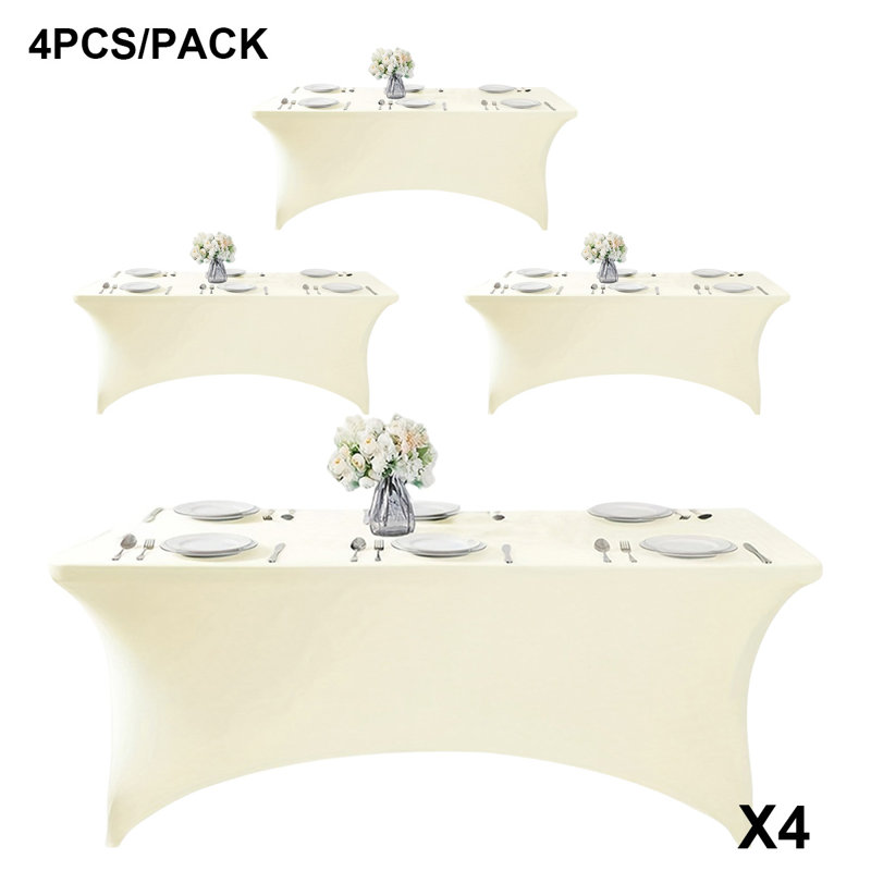 Grande nappe rectangulaire de 6 pi, couvertures en tricot extensibles de 180 g / m², disponible en plusieurs couleurs, convient aux restaurants d'hôtel, aux cuisines, aux bureaux et aux longues décorations de salle de réception. Premium et élégant