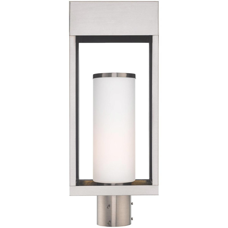 Luminaire suspendu d'extérieur 1 lumière, H 20 po x l 5,13 po x P 5,13 po, Nickel brossé