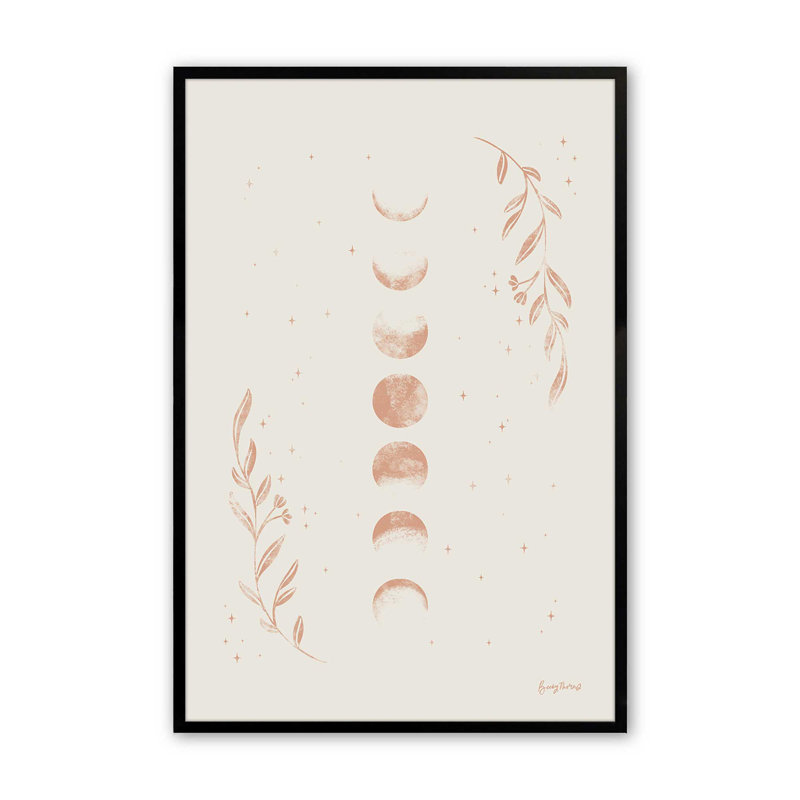 «Lunar Cycle Blossoms», Cadre noir satiné, H 15 po x l 12 po