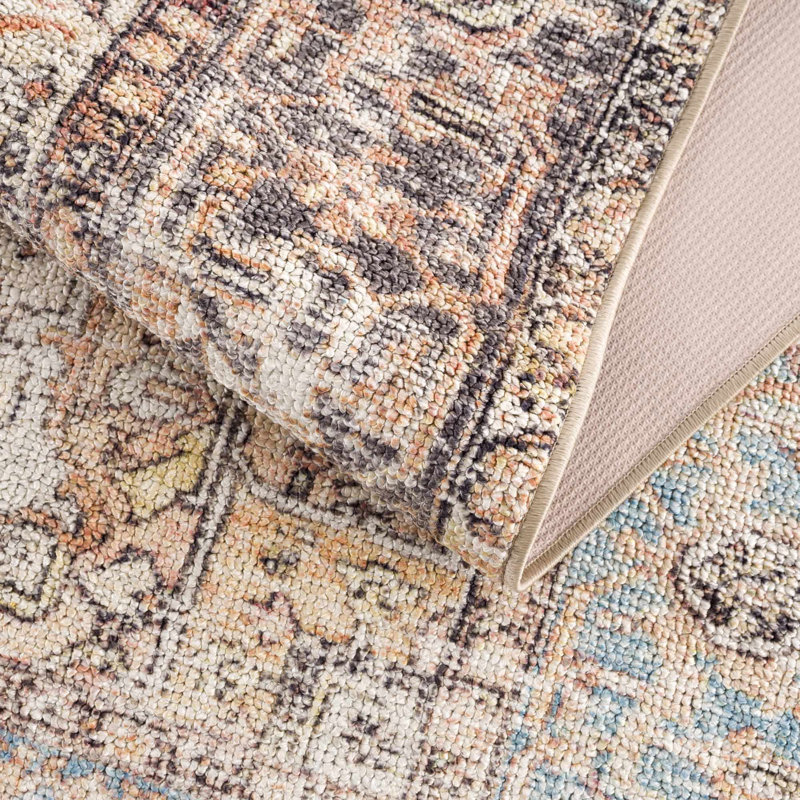 Becky Oriental Machine Washable Brown Area Rug, Runner 2'7" x 7'3"