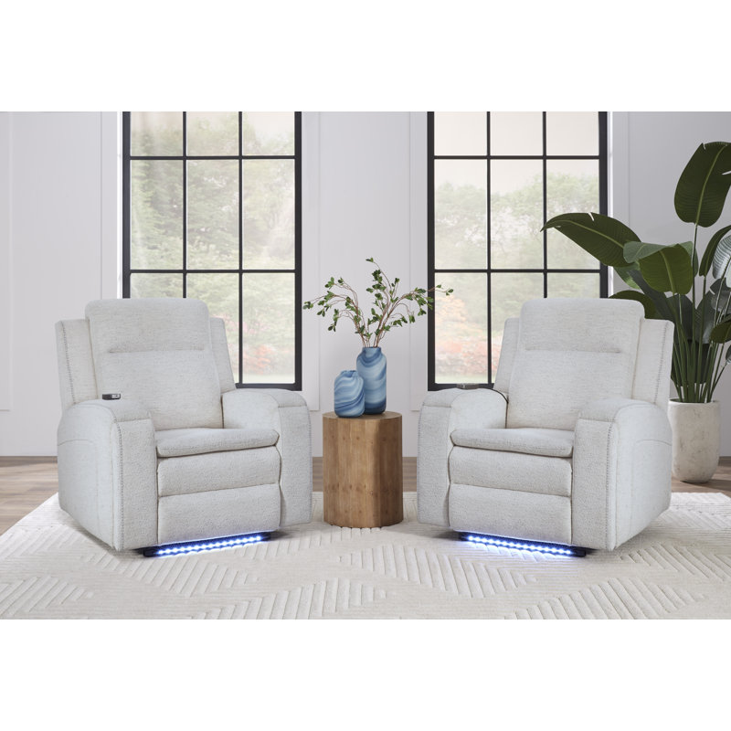 Aboubakr Power Recliner With Heat, Massage And Auto-Glide - Two Pack, Clearwater Sand