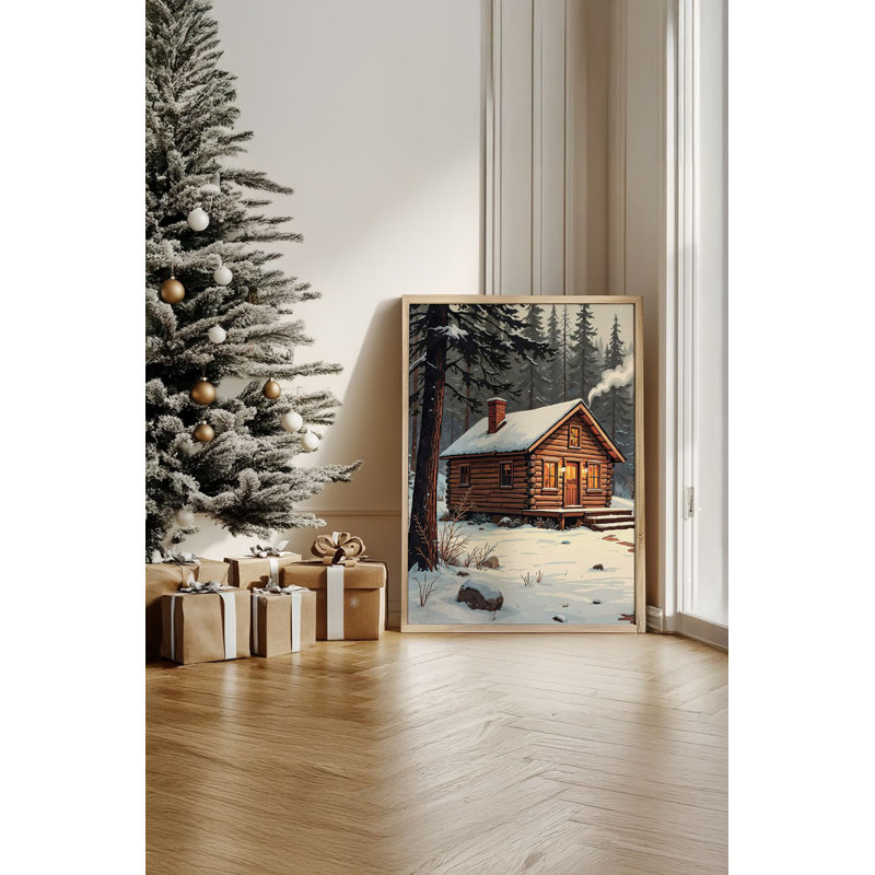 «Festive Christmas», peinture encadrée décorative de 13,0 po x 19,0 po | Cadre 100% bois massif (épaisseur: 0,8 pouce), œuvre d'art 100% MDF | Impression numérique pour des couleurs vives, décoration murale parfaite pour la maison et le bureau