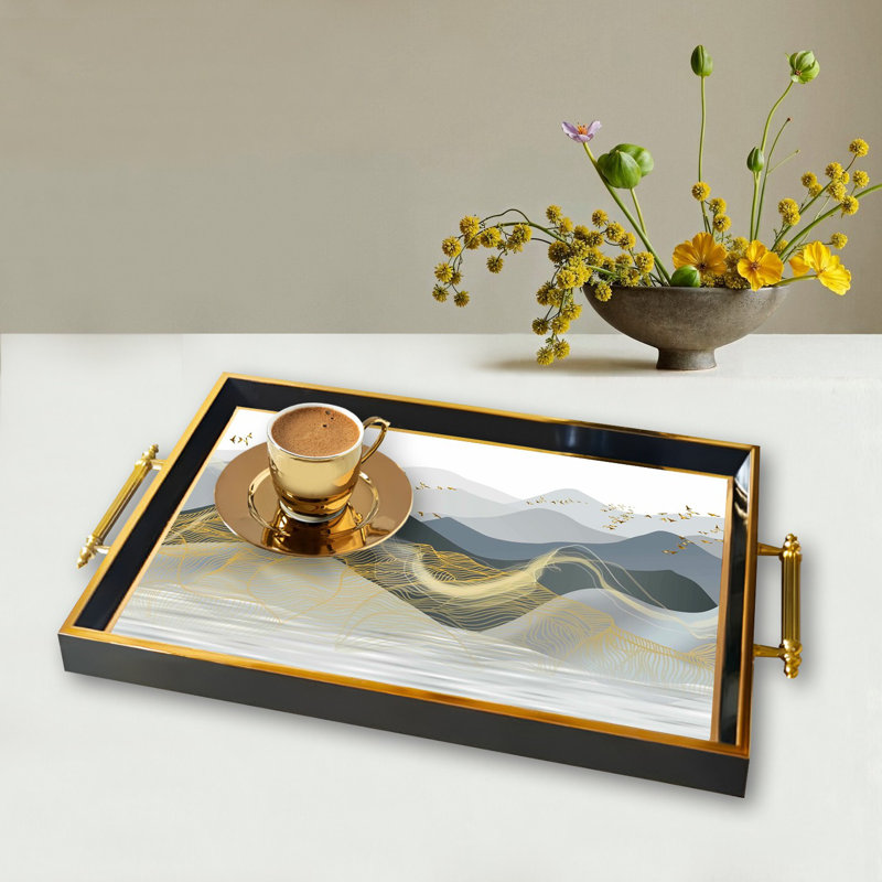 Elegant Glass Tray, 19.7 x 11.4 x 1.4 inches | 100% Durable Glass Construction | Easy to Clean with Damp Cloth | Ideal for Serving, Decorative Display, and Organizing | Stylish Addition to Home Décor