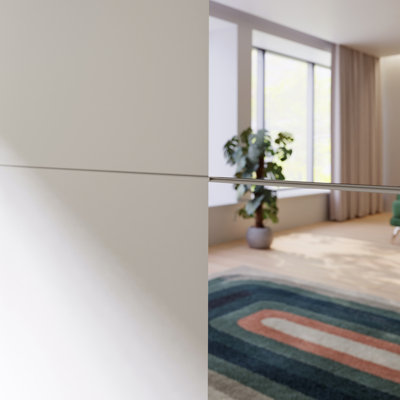 Modern Double Door Wardrobe with Floorlength Mirror, Sliding Doors, Engineered Wood, White, 150,1 cm W x190.5 cm H x 61.2 cm D
