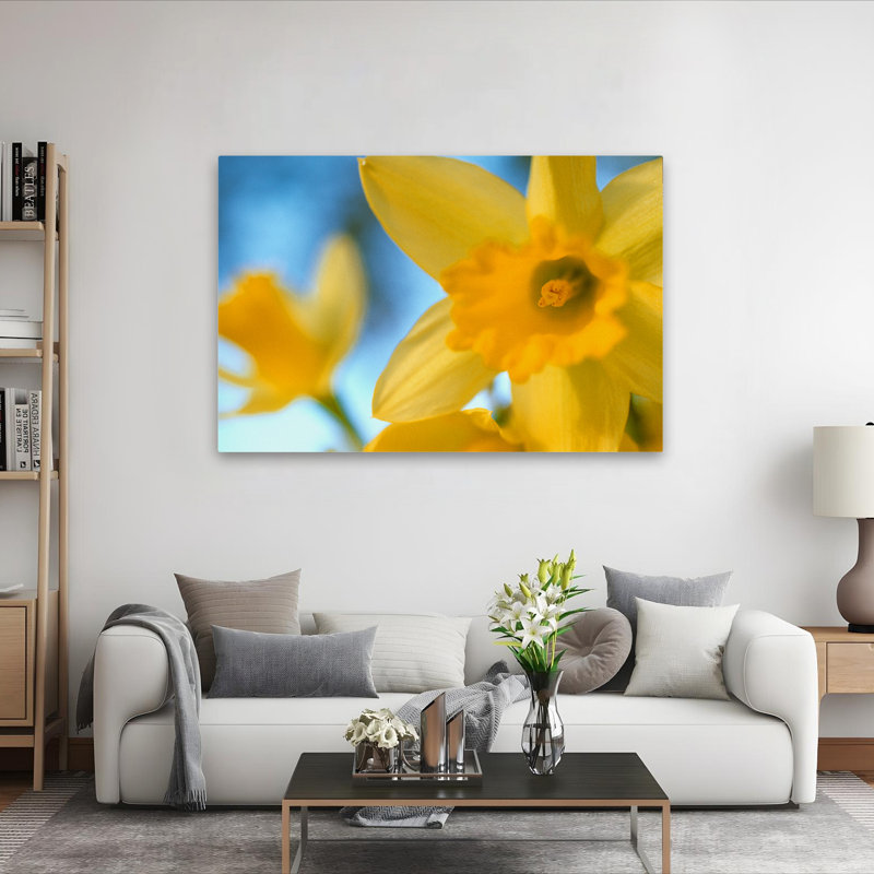 Plantes, fleurs, jonquilles, art mural, H 40 po x l 60 po