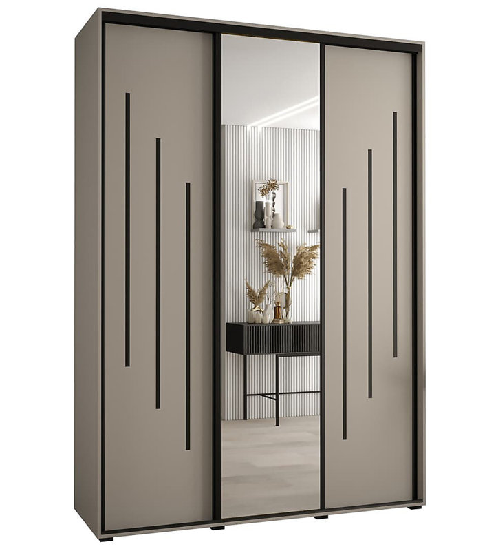Berthia 3 Door Manufactured Wood Wardrobe