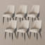  Ensemble de salle à manger 5 pièces, salle à manger ronde pré-assemblée, ensemble de table de salle à manger en pierre frittée brillante avec chaises rembourrées en polyuréthane-112260691-119064207-119064203