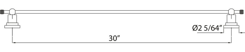 Campo™ 24" Towel Bar, Polished Nickel, 2.08" H x 20.08" L x 2.36" D