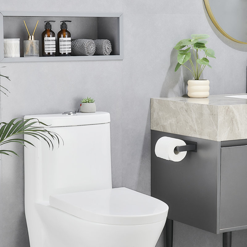 Porte-papier hygiénique mural, Noir mat