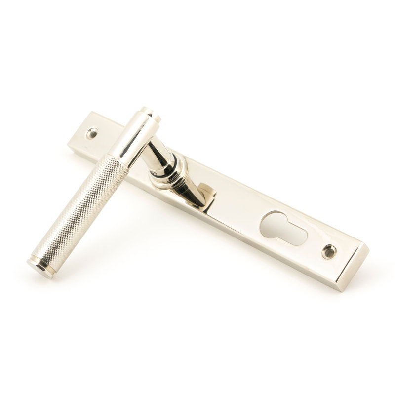 Brompton Keyed (Entry) Right Hand Door Handle, Polished Nickel, Left