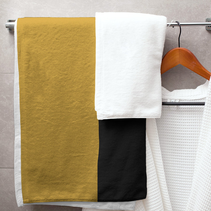 Bath Towel, Light Khaki/Black