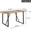 Table de salle à manger rectangulaire rustique de 55 po, plateau en bois et pieds en métal, de style industriel moderne, pour 4 à 6 personnes, construction durable avec cadre rectangulaire noir