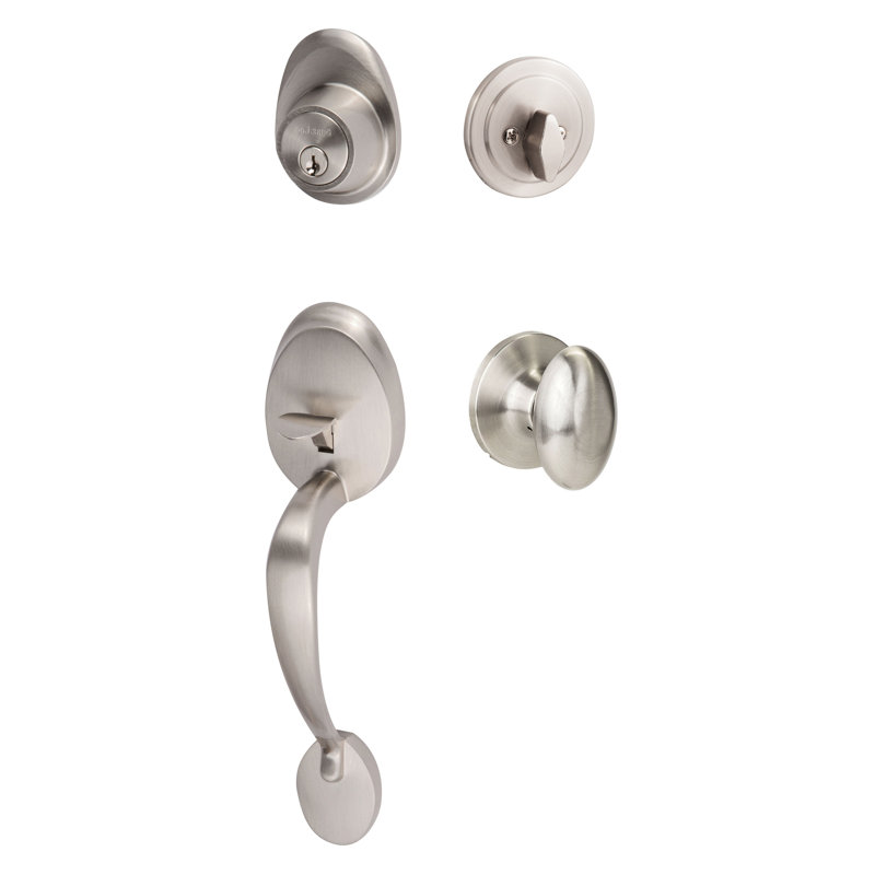Ensemble de poignée Alta, Nickel satiné, Bouton Arapaho, Réversible