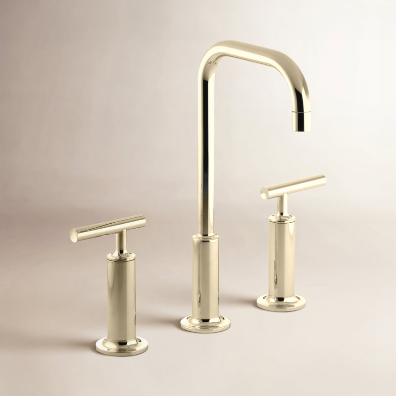 Purist Widespread Bathroom Faucet, Vibrant French Gold