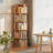 Space-saving 5 Tier Mdf Round Bookshelf For Bedrooms And Living Rooms - 360° Rotating Elegant Modern Design