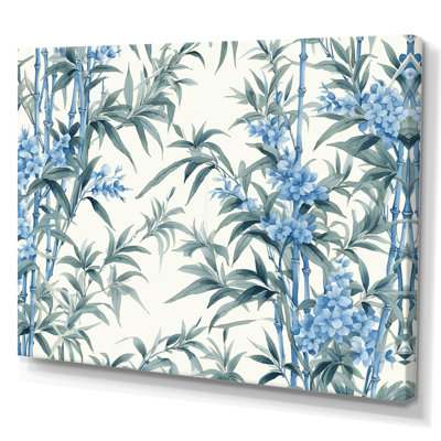 Sérénité chinoise en bambou bleu I sur toile