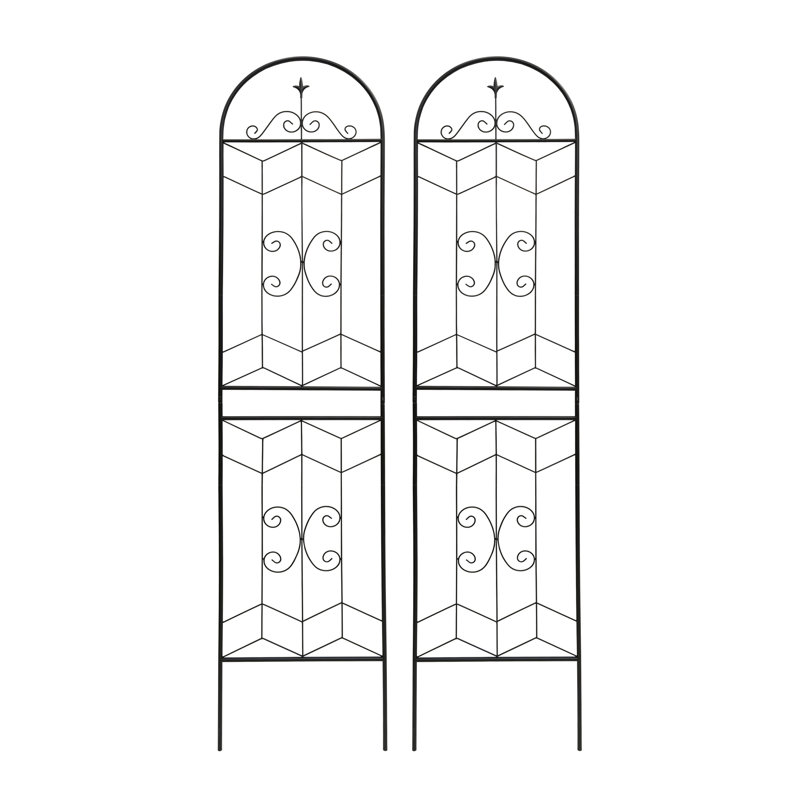 Ensemble de 2 treillis de jardin en métal 86,7 "x 19,7" antirouille pour plantes grimpantes