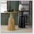 Natural Pedestal Accent Table With Solid Contoured Base And Raised Edges For Modern Elegance And Versatility-1863077285