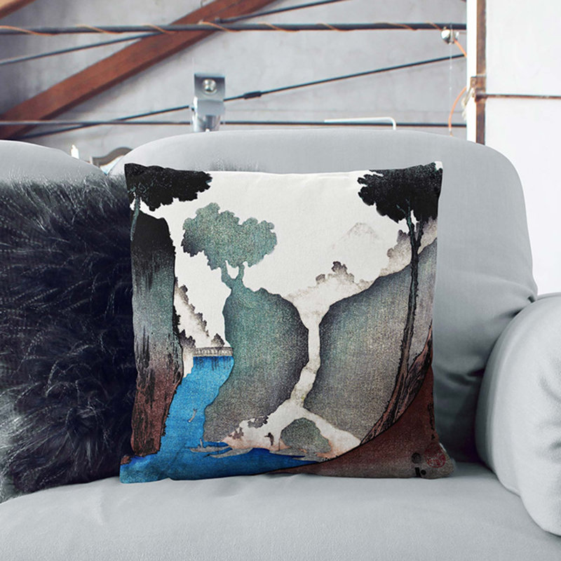Abstract Square Throw Cushion, White, 40cm H x 40cm W x 15cm D