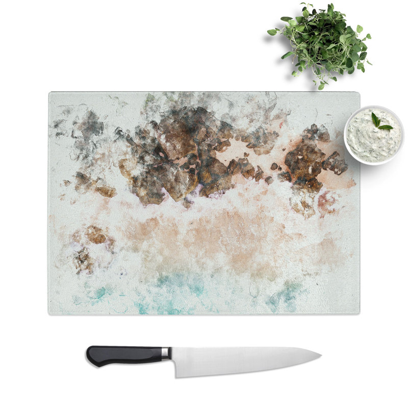 Tempered Glass Beach Lines Chopping Board, 28.5 cm x 39 cm