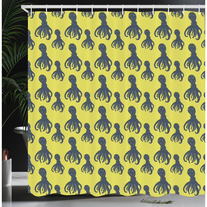 Dakota Fields Octopus Shower Curtain Abstract Characters, 70''H x 69''W