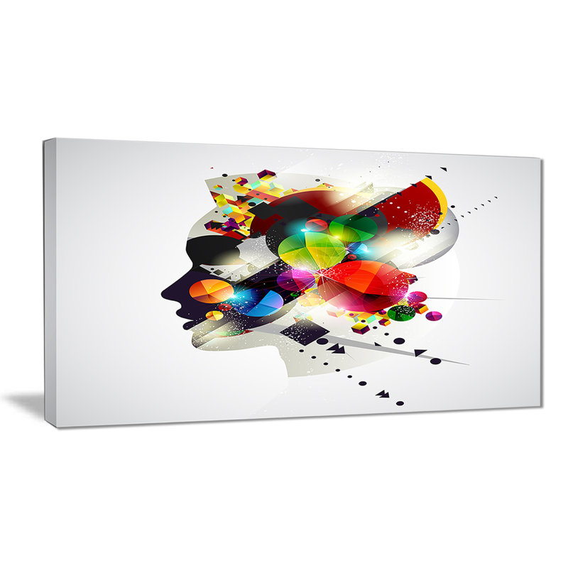 Profil abstrait - reproduction d'impression, H 16 po x l 32 po x p 1 po, Toile tendue
