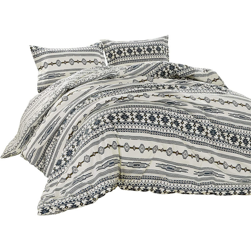 Southwestern Tribal Bedding Set, Microfiber Reversible Comforter Set, Queen Comforter + 2 Standard Shams