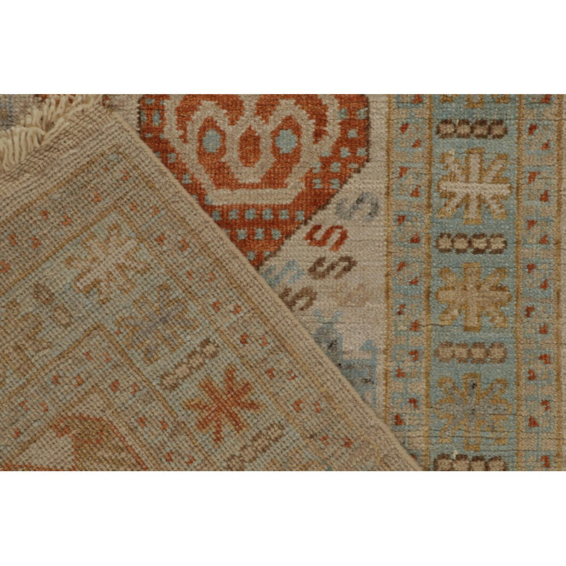 Rug & Kilim’S Tribal Runner In Beige-Brown, Blue And Red Pictorials, Runner 2'6" x 10'
