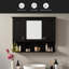 Armoire à pharmacie murale 35 po x 28 po, armoire de salle de bain moderne avec miroir, armoire à miroir avec tablettes ouvertes-717352817