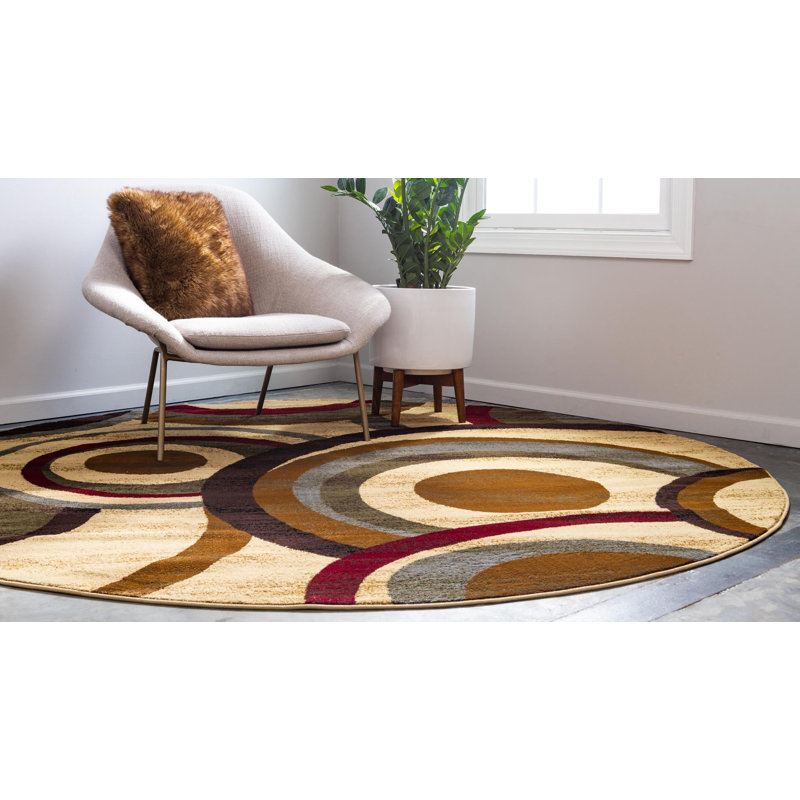 Ivetta Abstract Indoor Rug, Round 8'