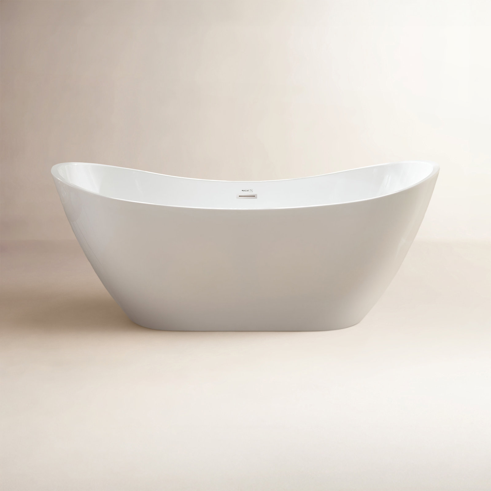 Ophelia 71" Freestanding Soaking Acrylic Bathtub, 71", White/Polished Chrome