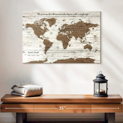 Personalized Journey II Push Pin World Milstead
