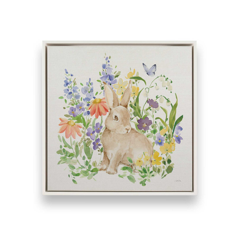 «Spring Celebration IV» par Katrina Pete, reproduction d'art sur toile, H 12 po x l 12 po, Cadre flottant, Blanc