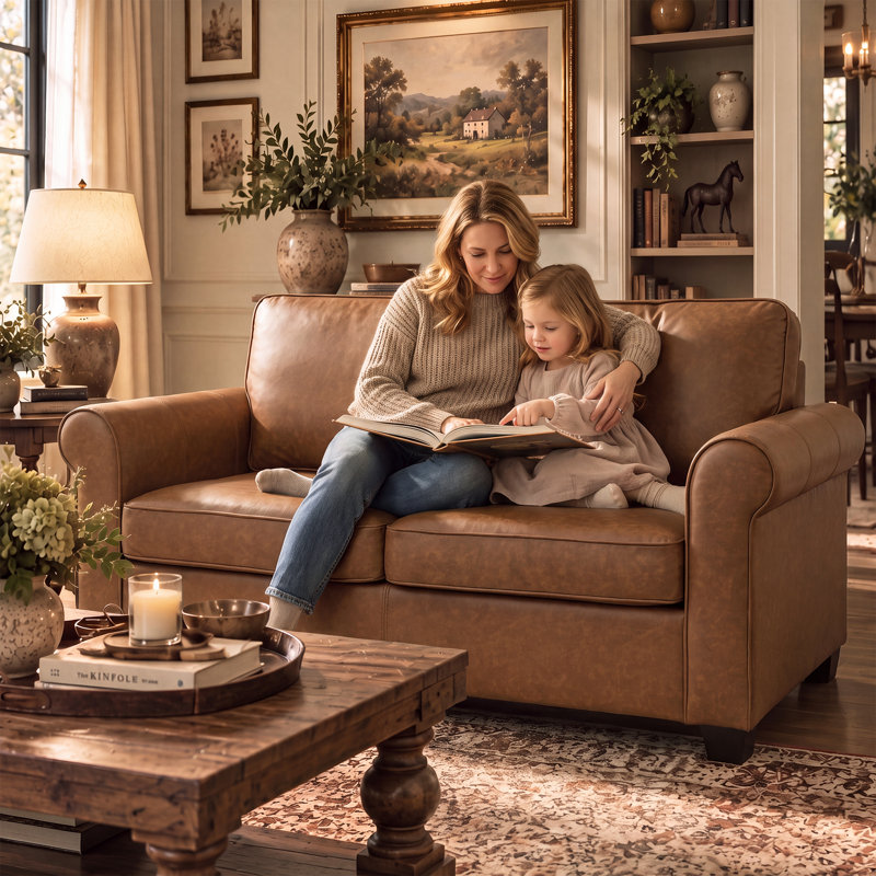 3 Piece Loveseat Living Room Set, Brun