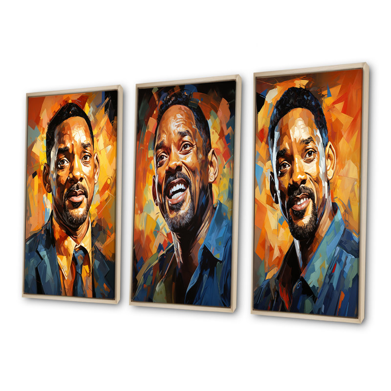Sapphire Smith Portrait Popart, Cadre flottant brun, H 28 po x l 36 po