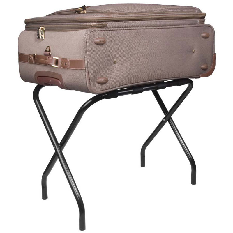 Foldable metal luggage rack with nylon belts