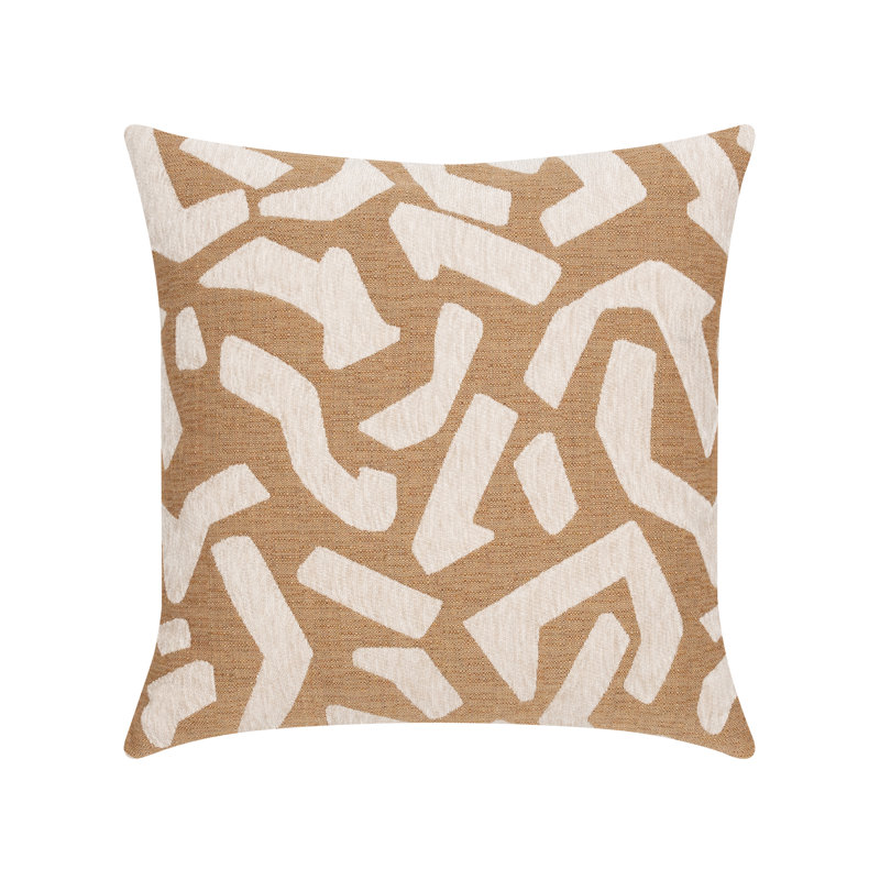 Fascination Sunbrella® Throw Square Indoor/Outdoor Pillow Cover & Insert by Elaine Smith, 22"H x 22"W, Caramel