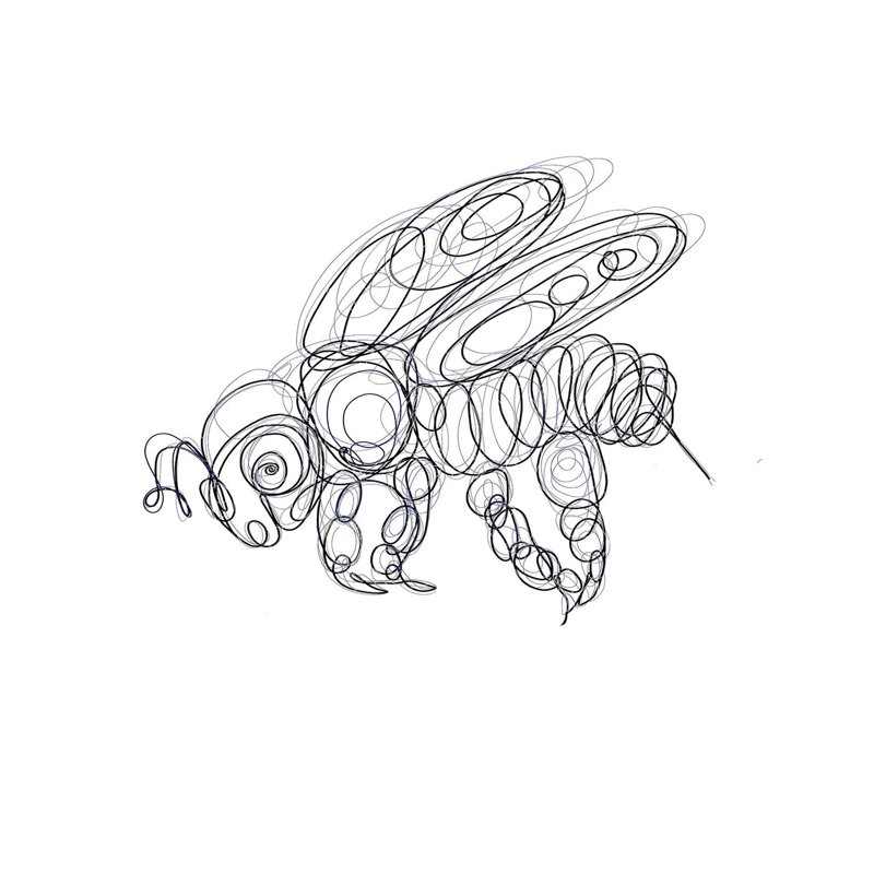 Honey Bee Line - Wrapped Canvas Print, 66.04 cm H x 66.04 cm W x 1.91 cm D
