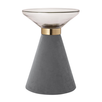 Table de bout à piédestal en verre