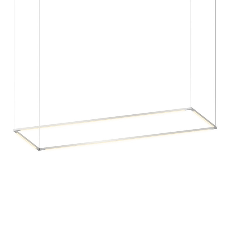Z-Bar 1 - Light LED Pendant, Silver, 0.5" H x 50.5" W x 18.2" D