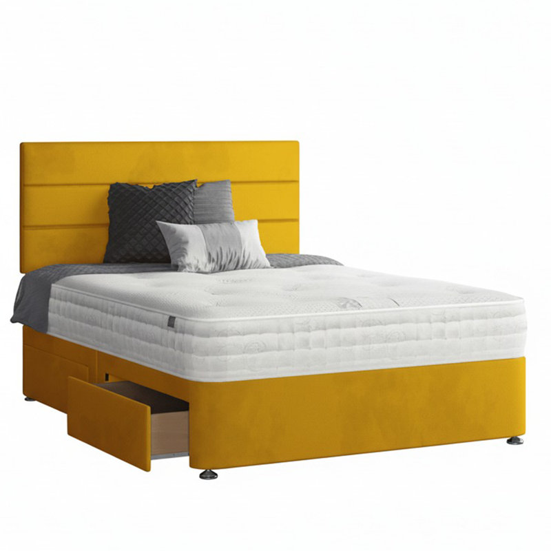 Hayder Divan Bed Base, No Drawer, Super King (6'), Black