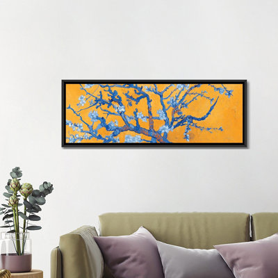 «Almond Blossom On Orange» par Vincent Van Gogh - Estampe numérique sur toile tendue avec châssis
