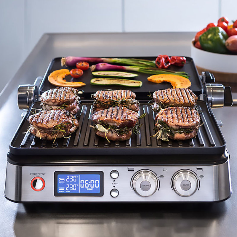 De'Longhi Livenza All Day Combination Contact Grill and Open Barbecue, Stainless Steel