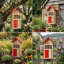 Bug Hotel Wooden Insect House Multi Chamber Wildlife Habitat with Orange Roof Bamboo Tubes Garden Shelter for Beneficial Insects Patio Balcony Outdoor