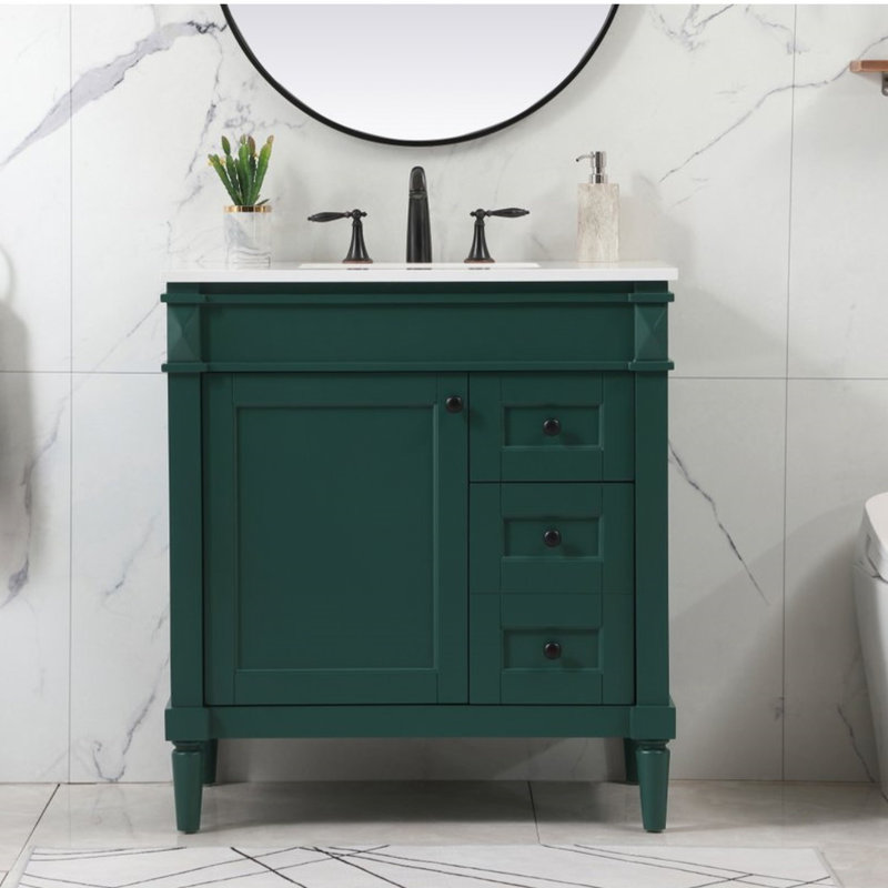 Ensemble de meuble-lavabo simple 32 po Readington, Vert