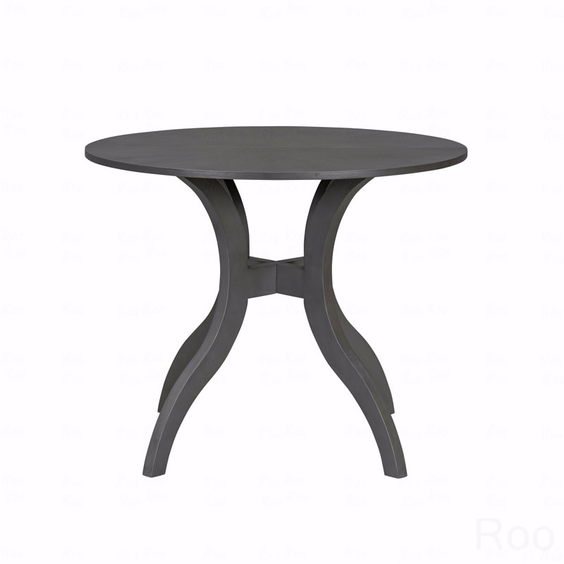 Round Dining Table 39.4" – Traditional Solid Wood Legs, Timeless Elegance, Ideal Focal Point For Family Gatherings, Gray