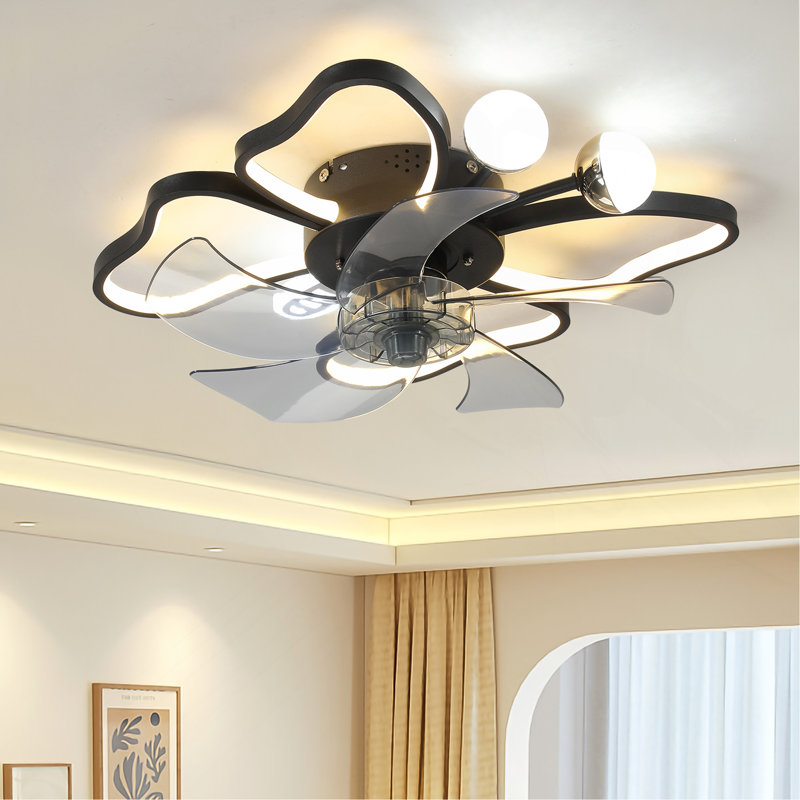 Ventilateur de plafond 19,7 pouces avec lumières et télécommande avec style papillon moderne