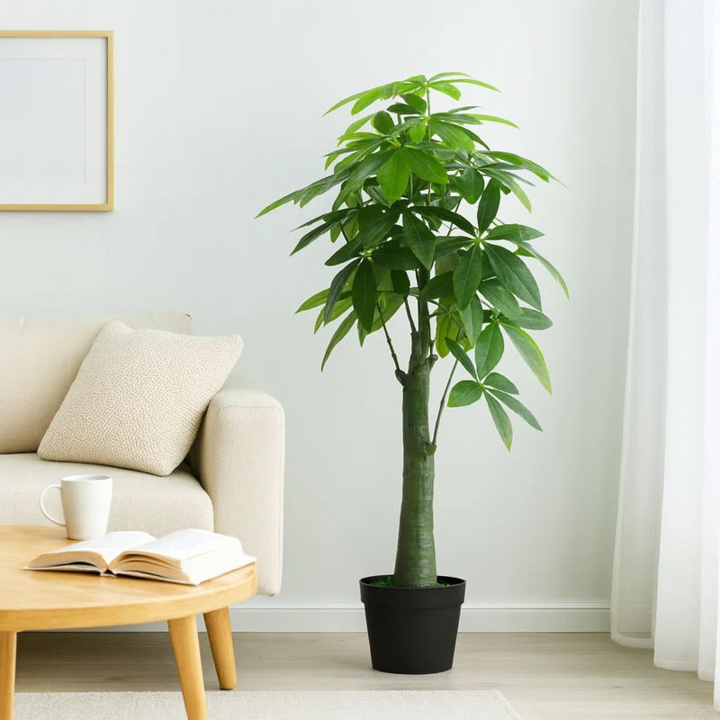 Sarge plante artificielle en soie 33 pouces avec 175 feuilles vertes, bois peint